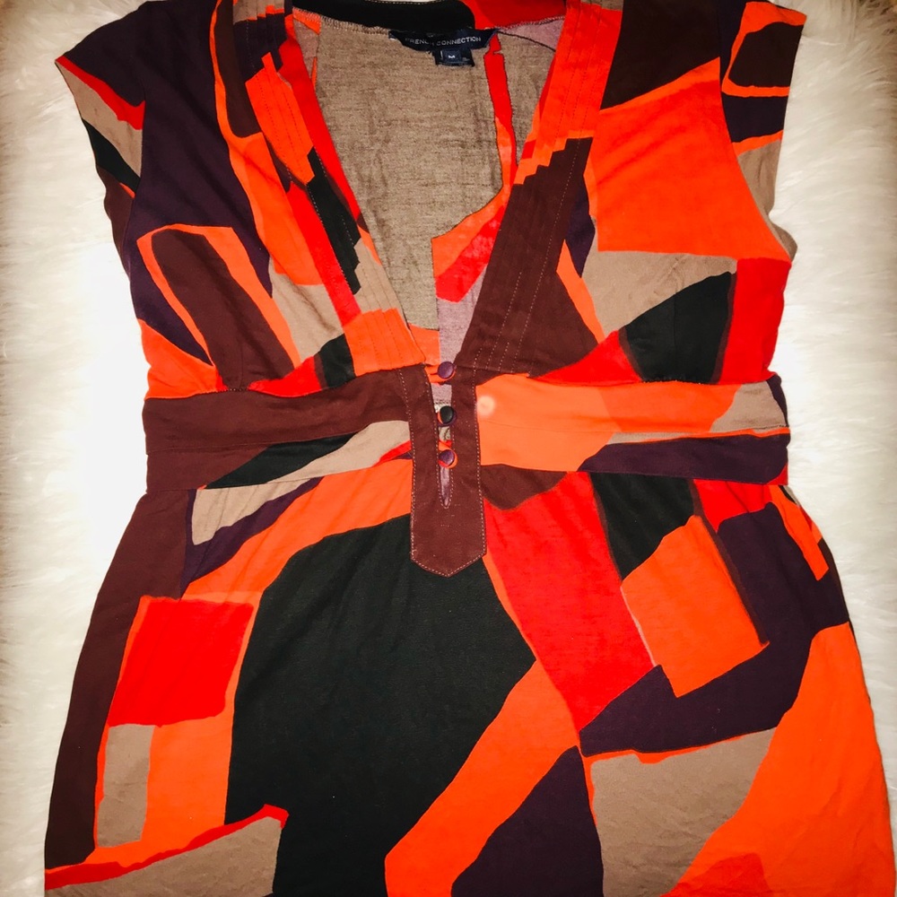 2/20 French Connection Cap Sleeve V-neck